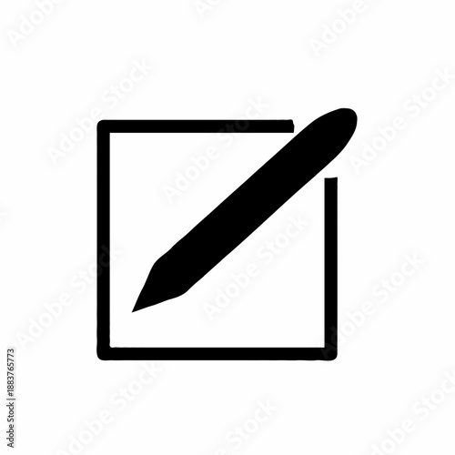 A minimalist vector graphic of a pencil on a notepad