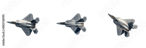 Photography F-22 Raptor Stealth Fighter Jet Set in Flight, Modern Military Aircraft