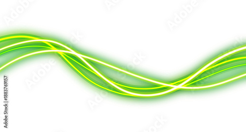 Εκτύπωση καμβά Creative emerald green light streaks isolated for tech designs