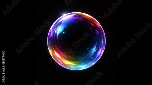 abstract glowing bubble sphere