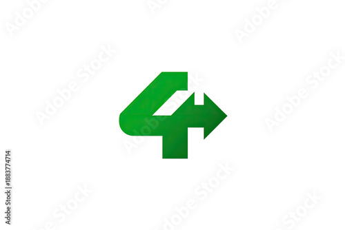 Free Download A neon-green number four combined with an arrow on a black background - GFXLoad