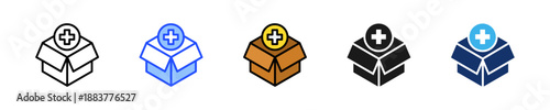 Food Donation Icon Collection With Multiple Styles