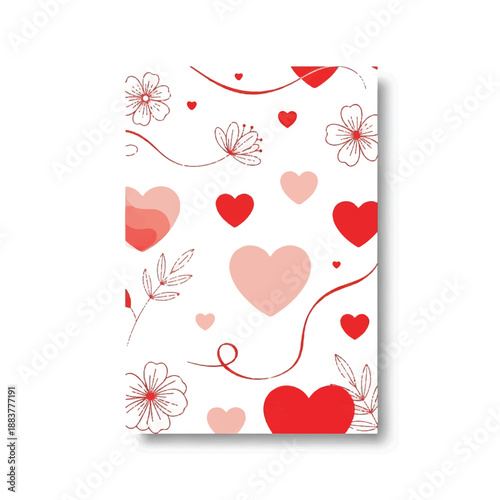Heart Pattern Notebook with Floral Design.