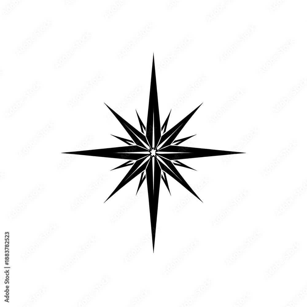 Obraz premium A geometric starburst with radial lines emerging from a central point against a black backdrop
