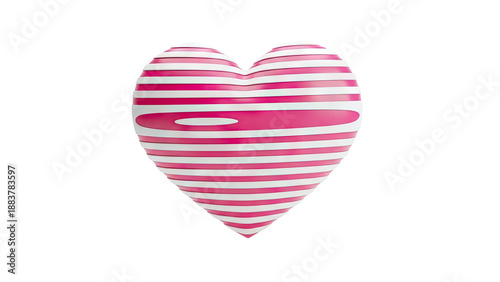 Pink and white striped heart-shaped object