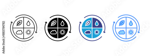 Natural Resources icon set multiple style collection