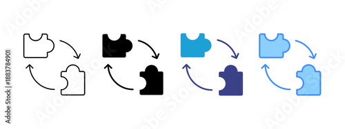 Compromising icon set multiple style collection