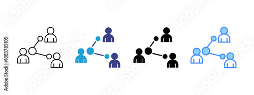 Interlinked icon set multiple style collection