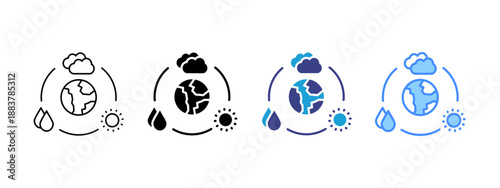 Ecosystem icon set multiple style collection