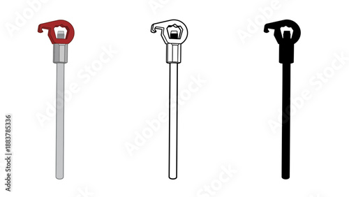 Three different colored screwdrivers on a plain white background