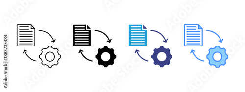 Transformation icon set multiple style collection