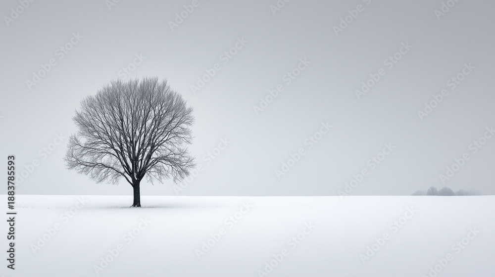 Fototapeta premium Minimal winter nature background