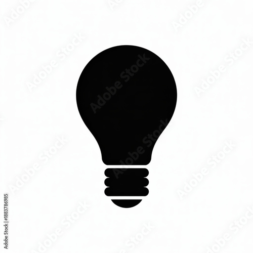 Illumination Symbol: A stark silhouette of an incandescent light bulb against a minimalist backdrop, representing a moment of ingenuity and the genesis of inventive thinking.