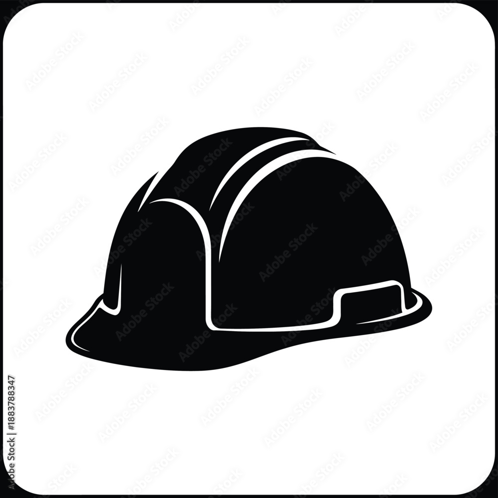 Fototapeta premium Construction hard hat silhouette vector illustration