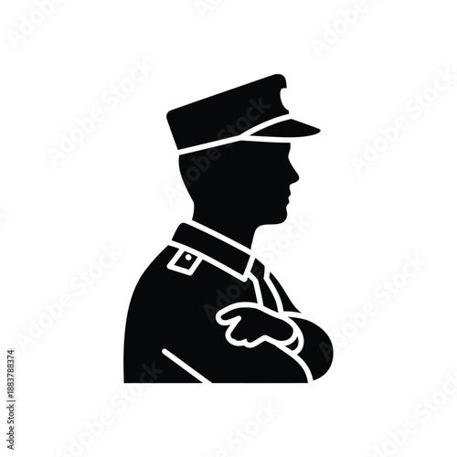 Police officer silhouette icon vector illustration