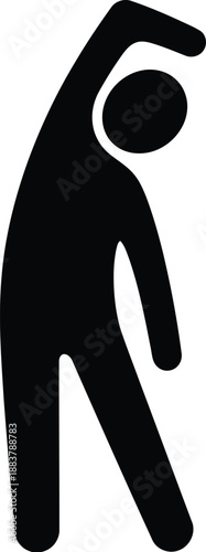 Stretching exercise icon vector of person doing fitness workout