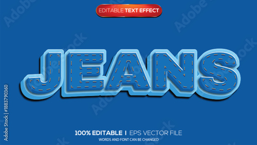 3d text effect jeans theme