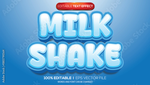 3d text effect milk shake theme