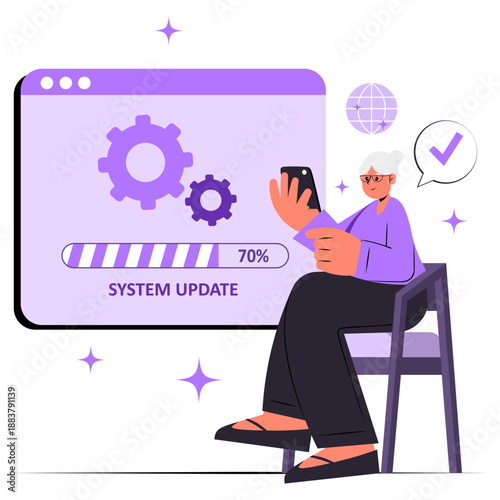 System update Progress Concept Illustration