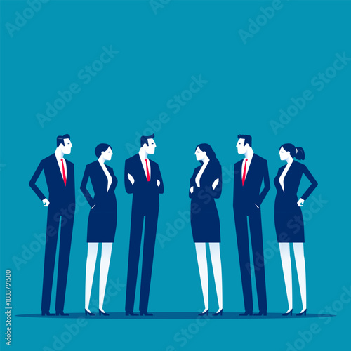 Business and partner competition. vector illustration