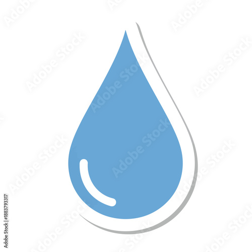 Blue Water Droplet Icon Simple Design.