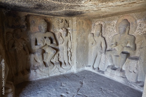 Obraz na plátně The spectacular Pandav Leni Buddhist caves in Nashik, Maharashtra, India