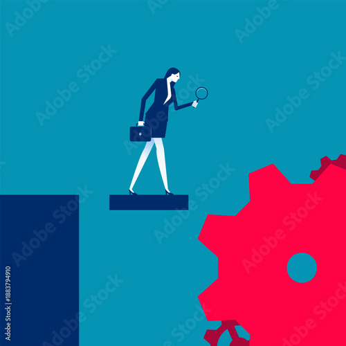 Risk management. Represents a gap or obstacle to be overcome.