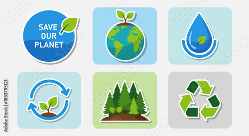 Eco Friendly Symbols for Environmental Conservation.