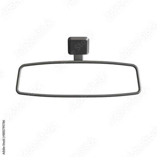 Canvastavla a car interior rear view mirror, centered horizontally with a mounting stem above
