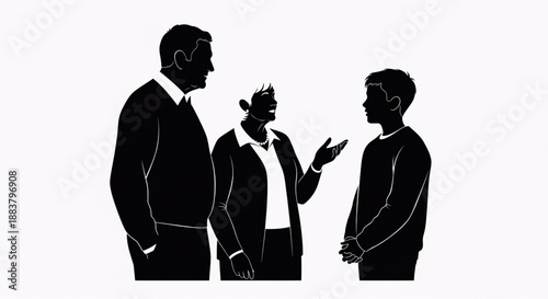 Generational Wealth And Retirement Planning Family Silhouette On White