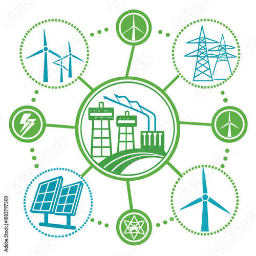 Illustration of renewable energy sources