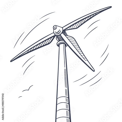 Wind turbine generating renewable energy