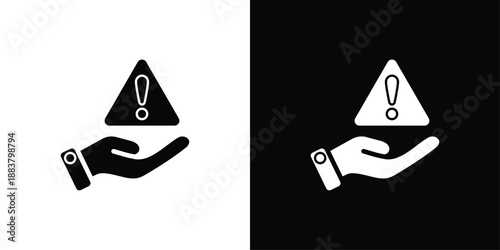 Risk Management Icon Sheet Black And White