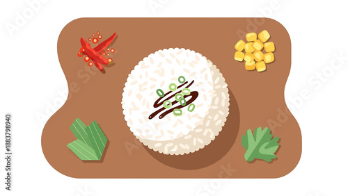 Delicious Sushi Rice Dish with Toppings.