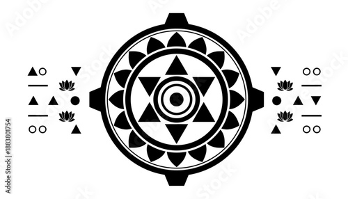 Geometric spiritual chakra mandala vector illustration