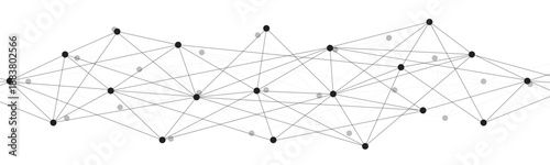 Abstract polygon data network connect lines and dots on transparent background. Concept of Network, Business, Connecting, Molecule, Data, Chemical