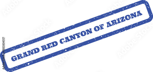 Textured blue rubber stamp with GRAND RED CANYON OF ARIZONA for travel and geography topics