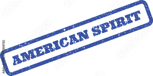 Textured ink effect stamp displaying American Spirit in a bold capital letters and angled presentation