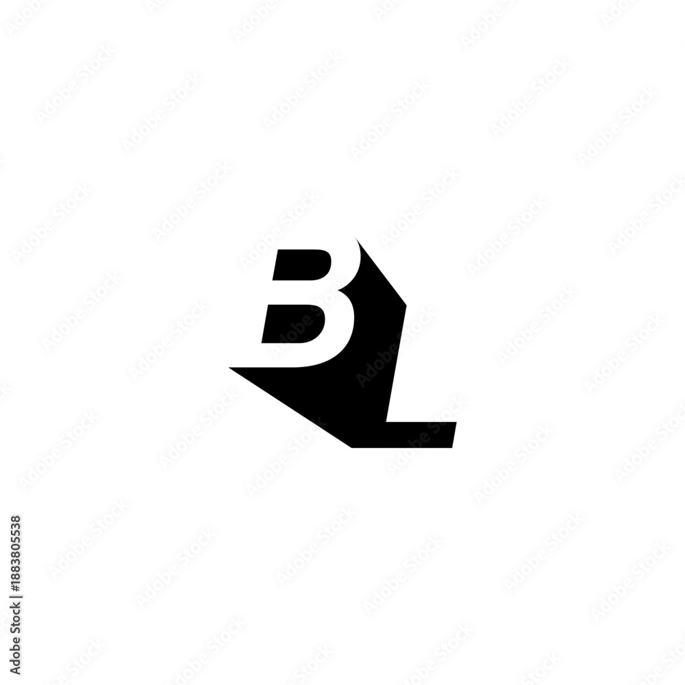 Obraz premium BL Negative Space Monogram Logo – Modern Minimal Lettermark Design