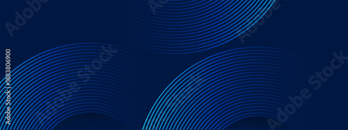 Dark blue abstract background with smooth concentric line waves and soft gradient lighting, creating a modern and elegant look for technology and corporate design projects.