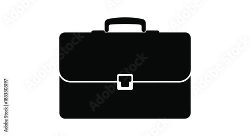 a simple black briefcase illustration displaying a classic design conveying professionalism and business silhouette
