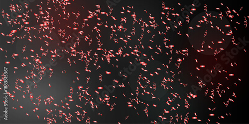 A dense shower of red confetti and swirling streamers blankets the center of a white background, perfect for joyous celebrations.