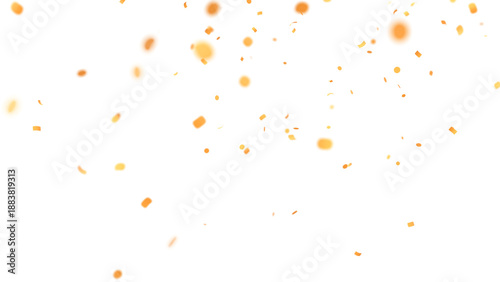 Abstract 3d render multicolored confetti explosion. Colorful bright confetti isolated on transparent PNG