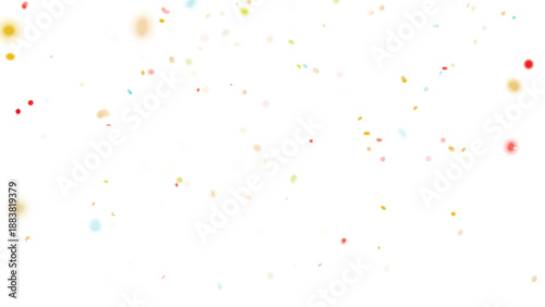 Abstract 3d render multicolored confetti explosion. Colorful bright confetti isolated on transparent PNG