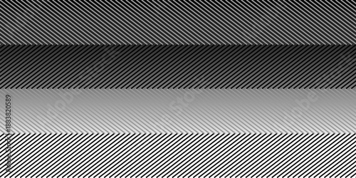 Abstract geometric pattern with diagonal lines forming a hexagon shape on a gradient black and white background.