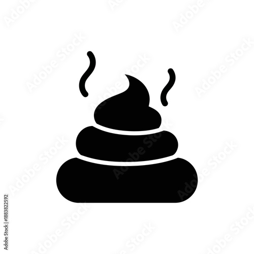 A black silhouette of a pile of poop with smoke