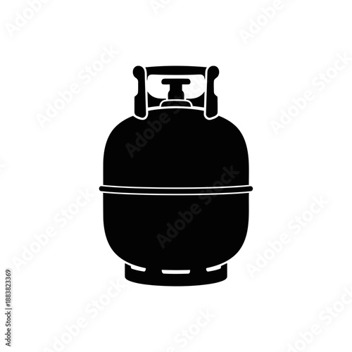 A black silhouette of a propane tank