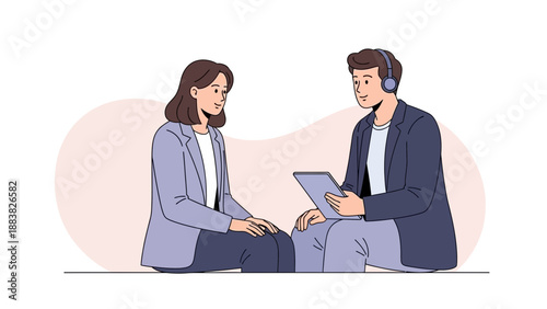 Business Meeting: Interviewer and Candidate Discussing Job Opportunity