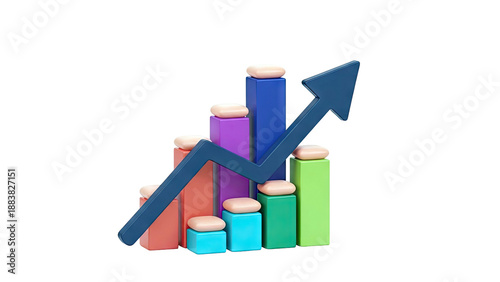 3D Bar Chart with Upward Arrow and Rounded Tops Free Download 3D Bar Chart with Upward Arrow and Rounded Tops - GFXLoad