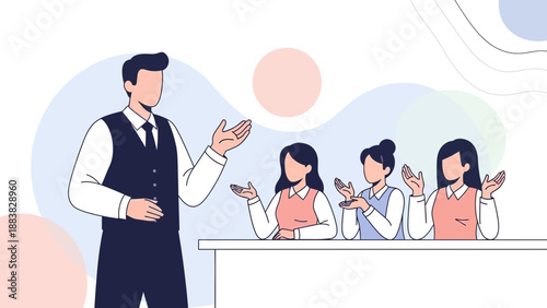 Business Meeting: Speaker Addresses Audience, Applause